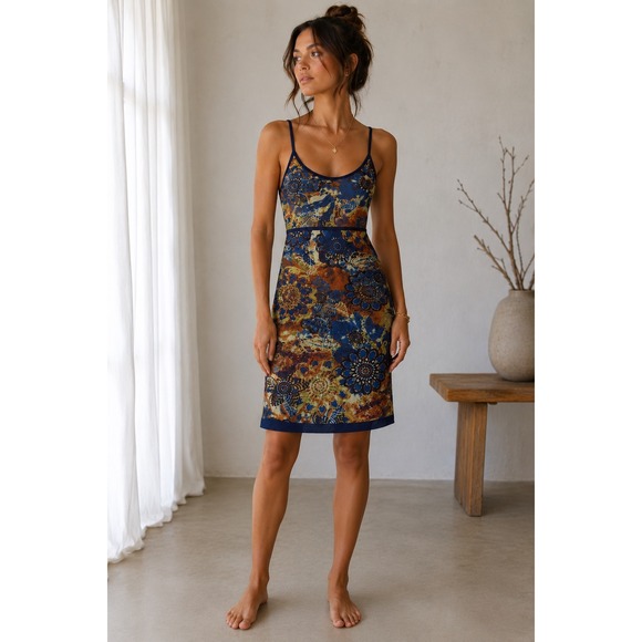 Moda International Dresses & Skirts - Y2K Moda International Floral Slip Dress Mesh Overlay Festival Fairy Sz S USA